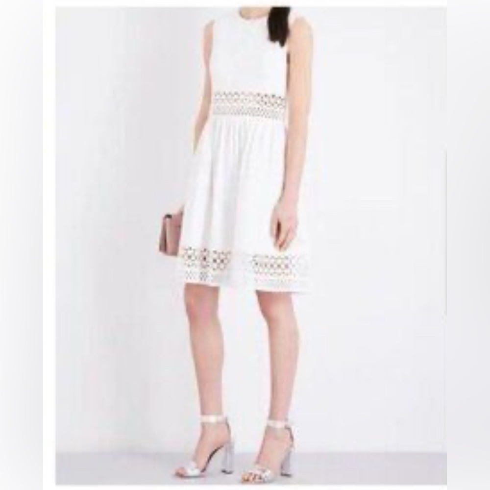 Ted Baker Dayzey Dress White Lace Detail Midi Dress
